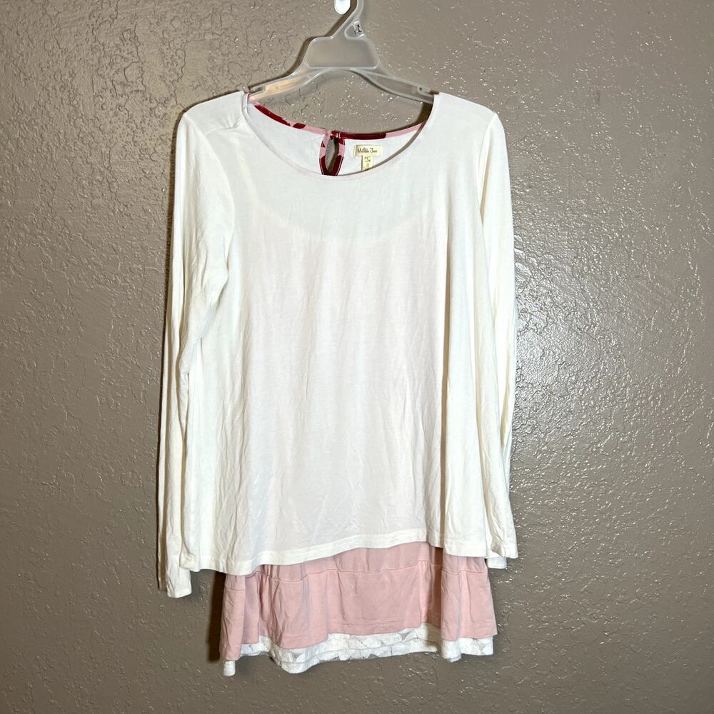 Matilda Jane Layering long sleeve tee cream pink small